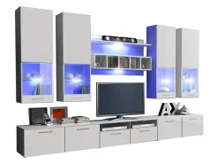 Stuemøbelsæt Caelum (Hvid + Glansfuld hvid)