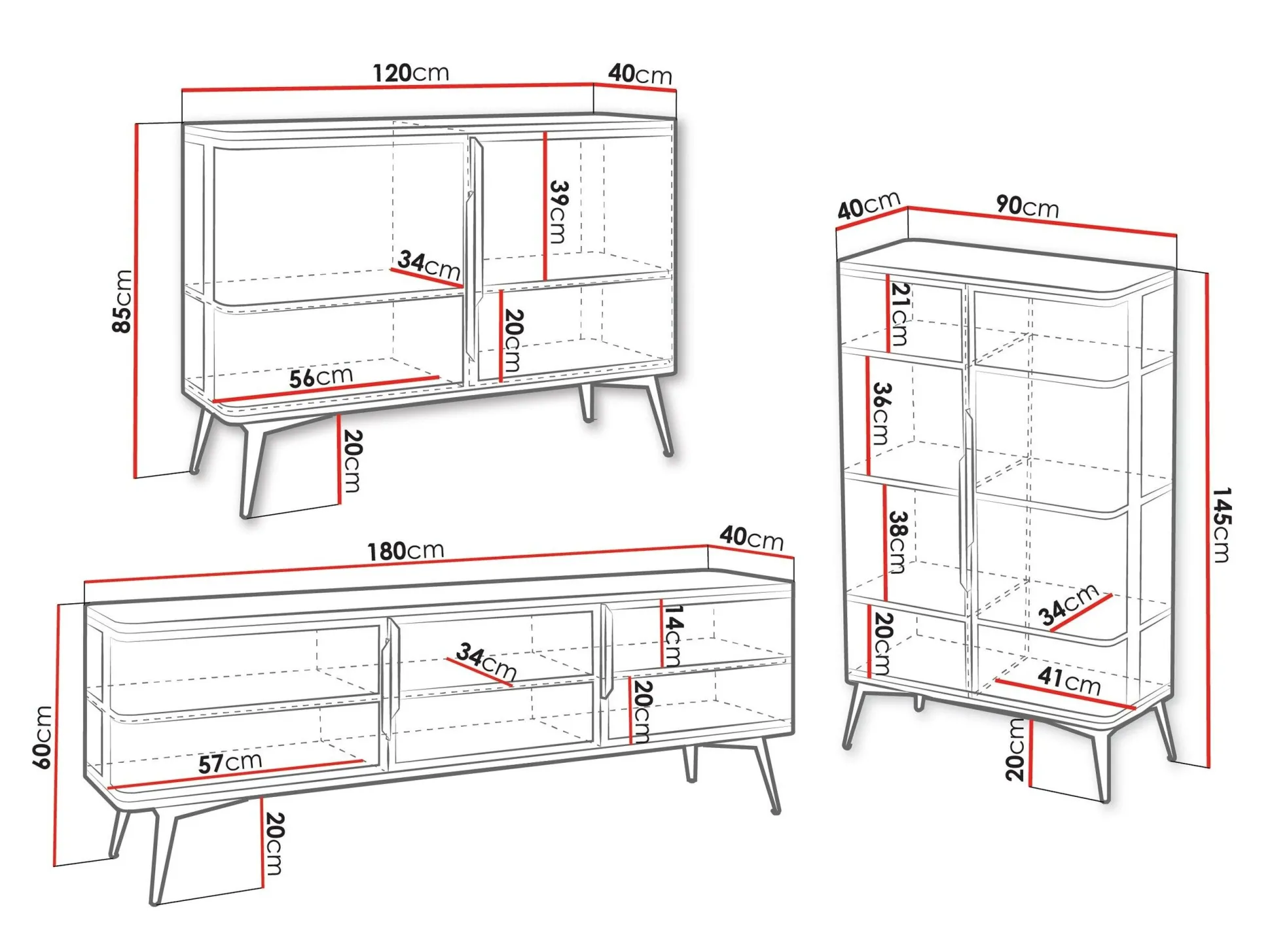 Stuemøbelsæt Camfelo 104 (Sort)