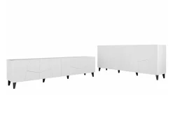 Stuemøbelsæt Charlotte 182 (Hvid + Sort)