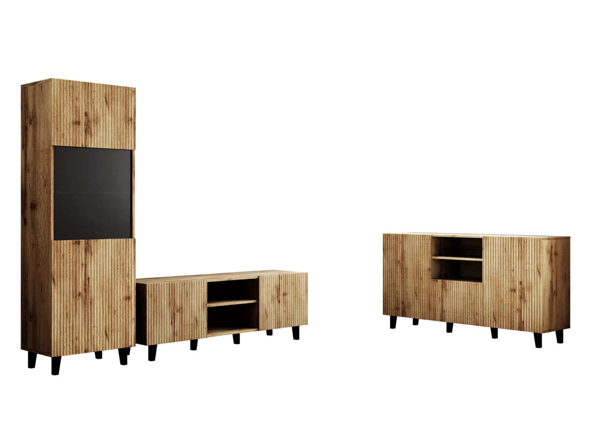 Stuemøbelsæt Comes I (Sort + Wotan eg)