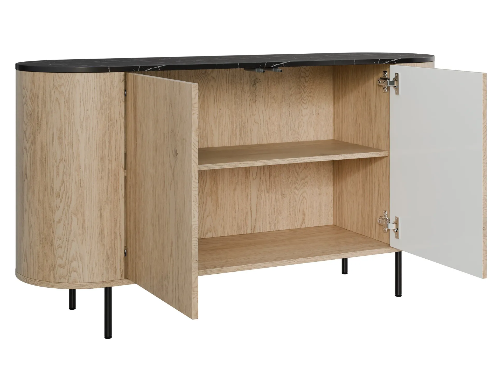 Stuemøbelsæt Comfivo Livtena (Sort marmor + Sort)