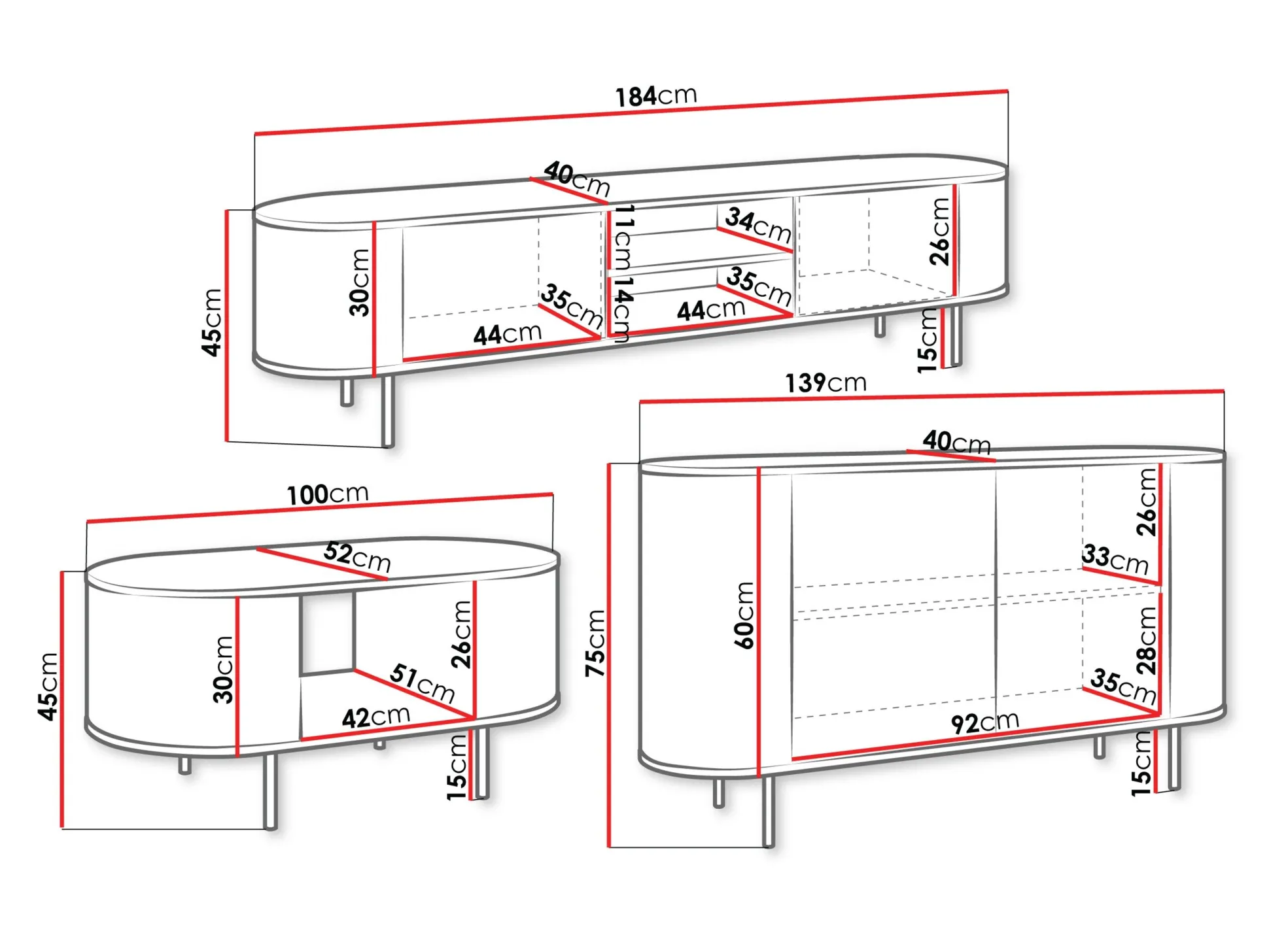 Stuemøbelsæt Comfivo Livtena (Sort marmor + Sort)
