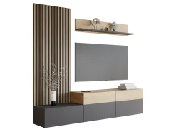 Stuemøbelsæt Comfivo Munium I (Grafit + Egetræ)