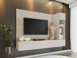 Stuemøbelsæt Comfivo Salix II (Beige + Egetræ)