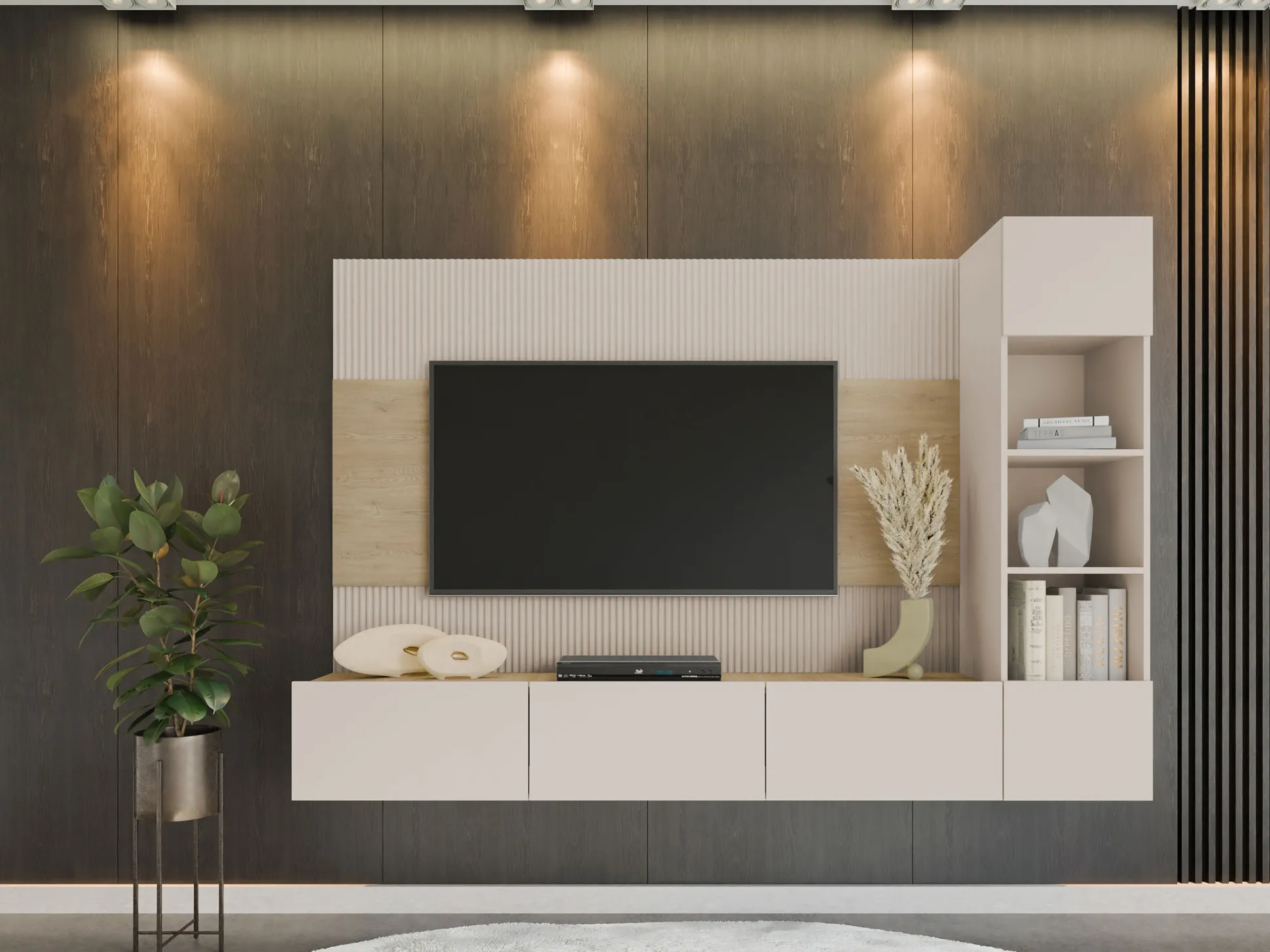 Stuemøbelsæt Comfivo Salix II (Beige + Egetræ)