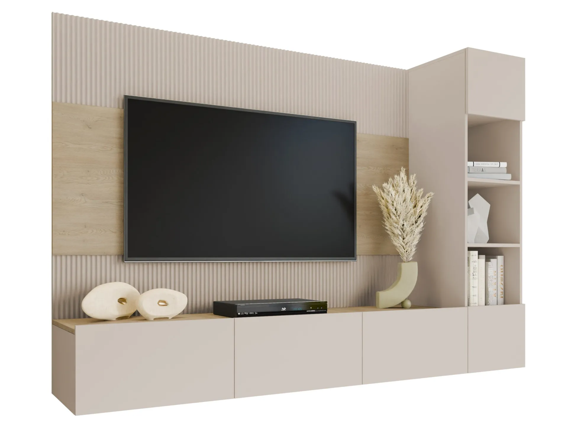 Stuemøbelsæt Comfivo Salix II (Beige + Egetræ)