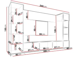 Stuemøbelsæt Comfivo Salix IV (Sort + Sort marmor)