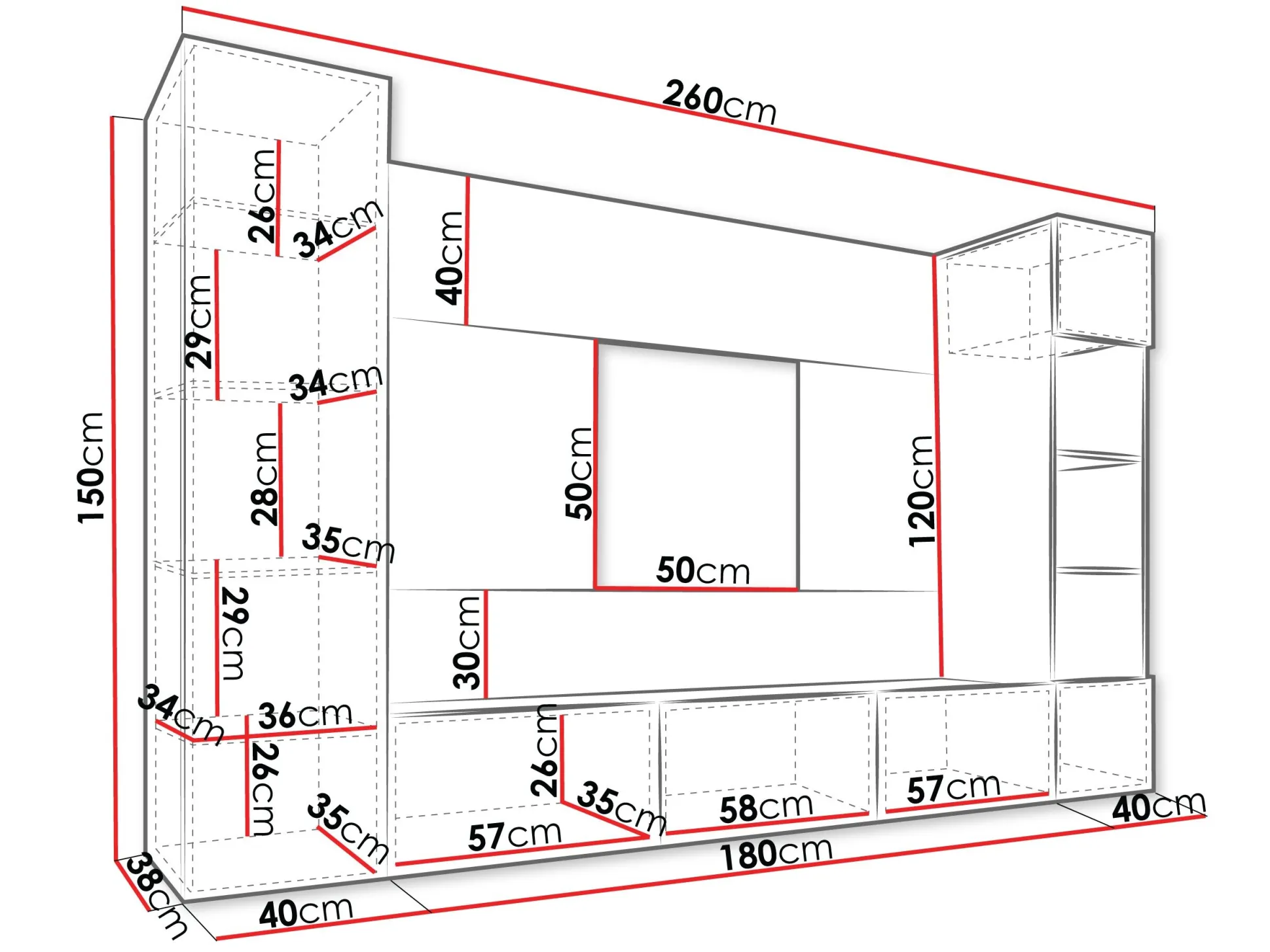 Stuemøbelsæt Comfivo Salix IV (Sort + Sort marmor)