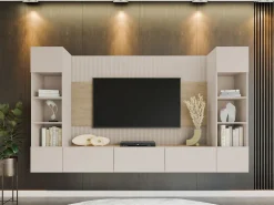 Stuemøbelsæt Comfivo Salix I (Beige + Egetræ)