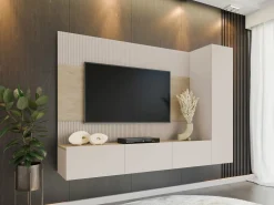 Stuemøbelsæt Comfivo Salix VI (Beige + Egetræ)