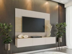 Stuemøbelsæt Comfivo Salix (Beige + Egetræ)