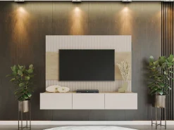 Stuemøbelsæt Comfivo Salix (Beige + Egetræ)