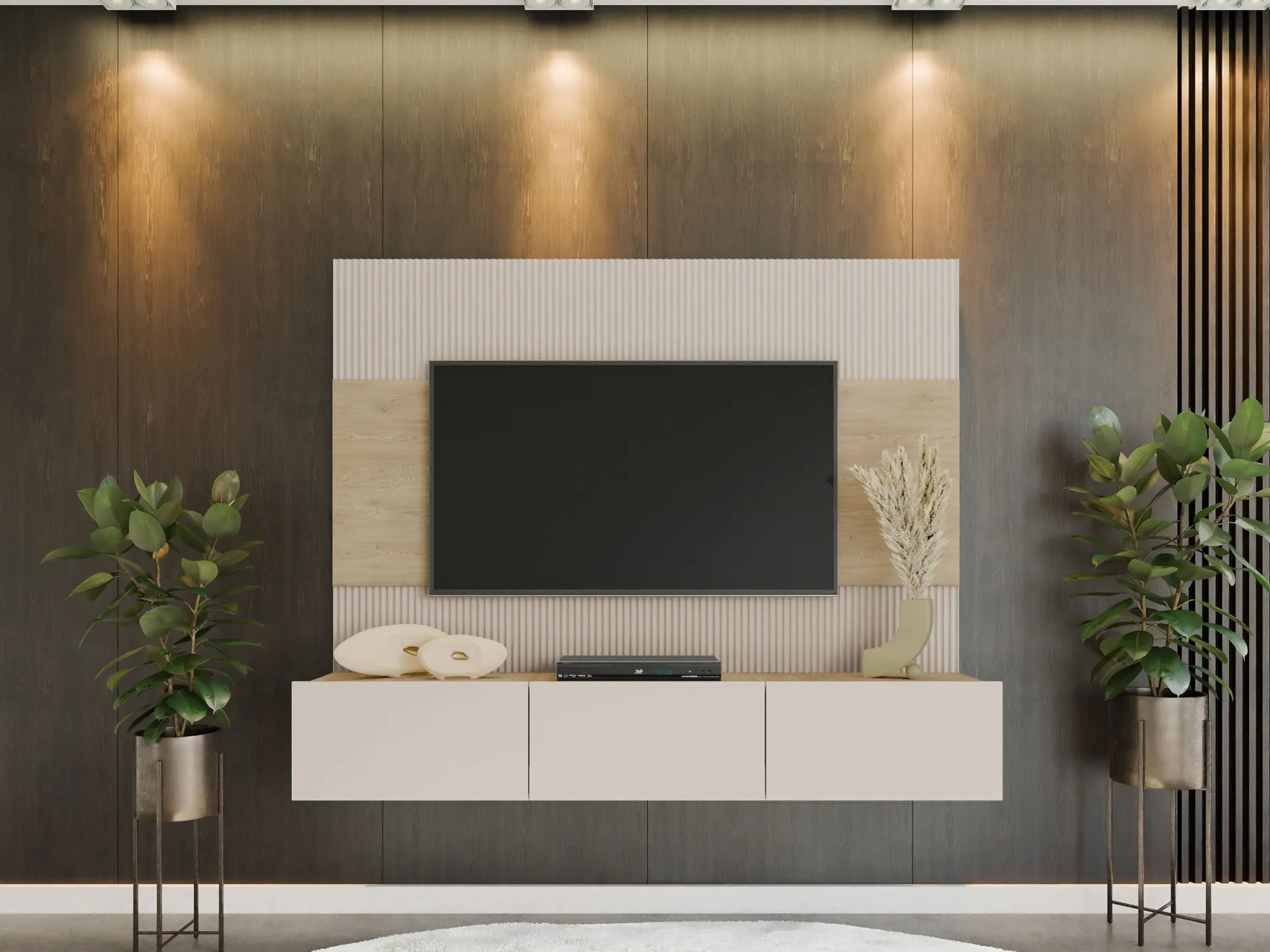 Stuemøbelsæt Comfivo Salix (Beige + Egetræ)