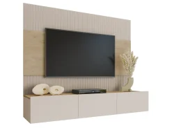 Stuemøbelsæt Comfivo Salix (Beige + Egetræ)