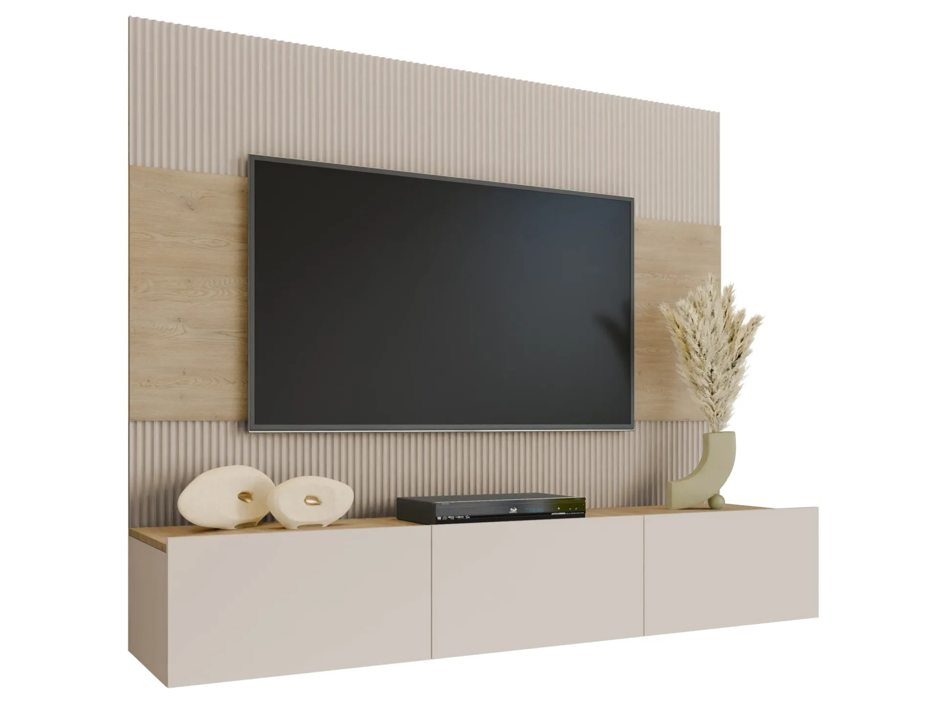 Stuemøbelsæt Comfivo Salix (Beige + Egetræ)