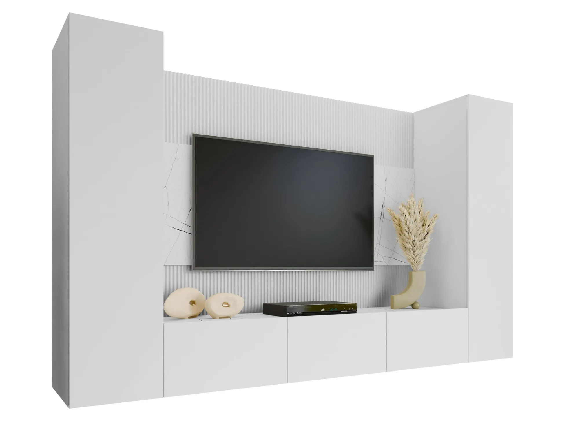 Stuemøbelsæt Comfivo Salix V (Hvid + Hvid marmor)