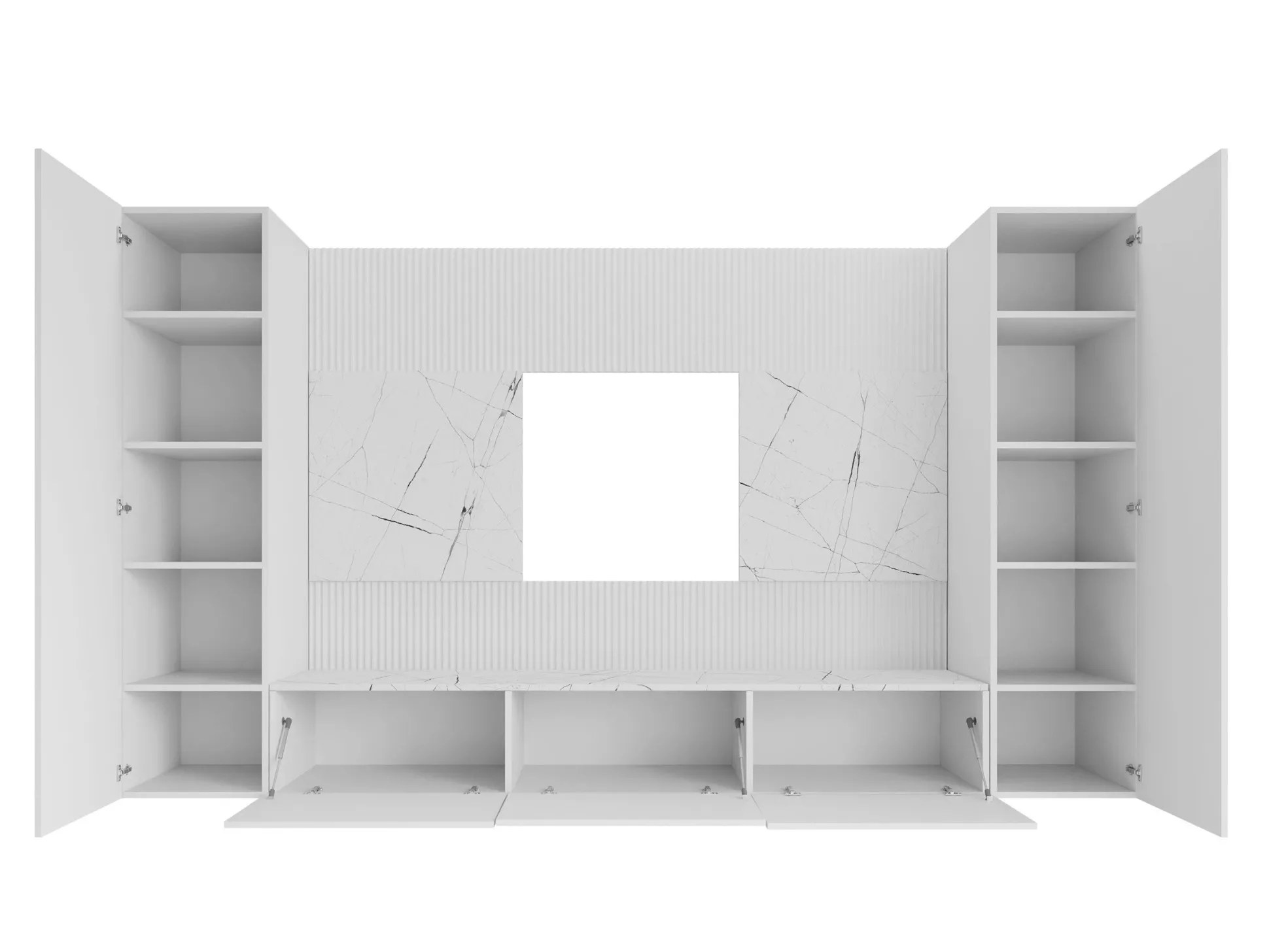 Stuemøbelsæt Comfivo Salix V (Hvid + Hvid marmor)