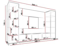 Stuemøbelsæt Comfivo Salix V (Hvid + Hvid marmor)