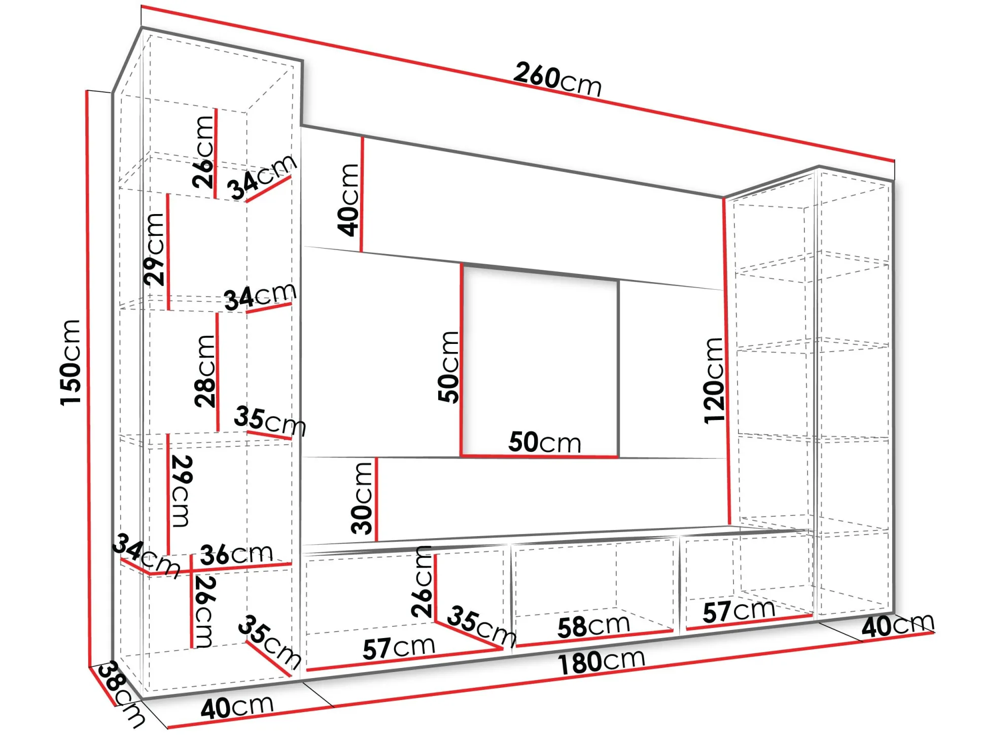 Stuemøbelsæt Comfivo Salix V (Hvid + Hvid marmor)