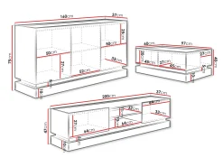 Stuemøbelsæt Comfivo Tilia (Lysebrun + Egetræ)