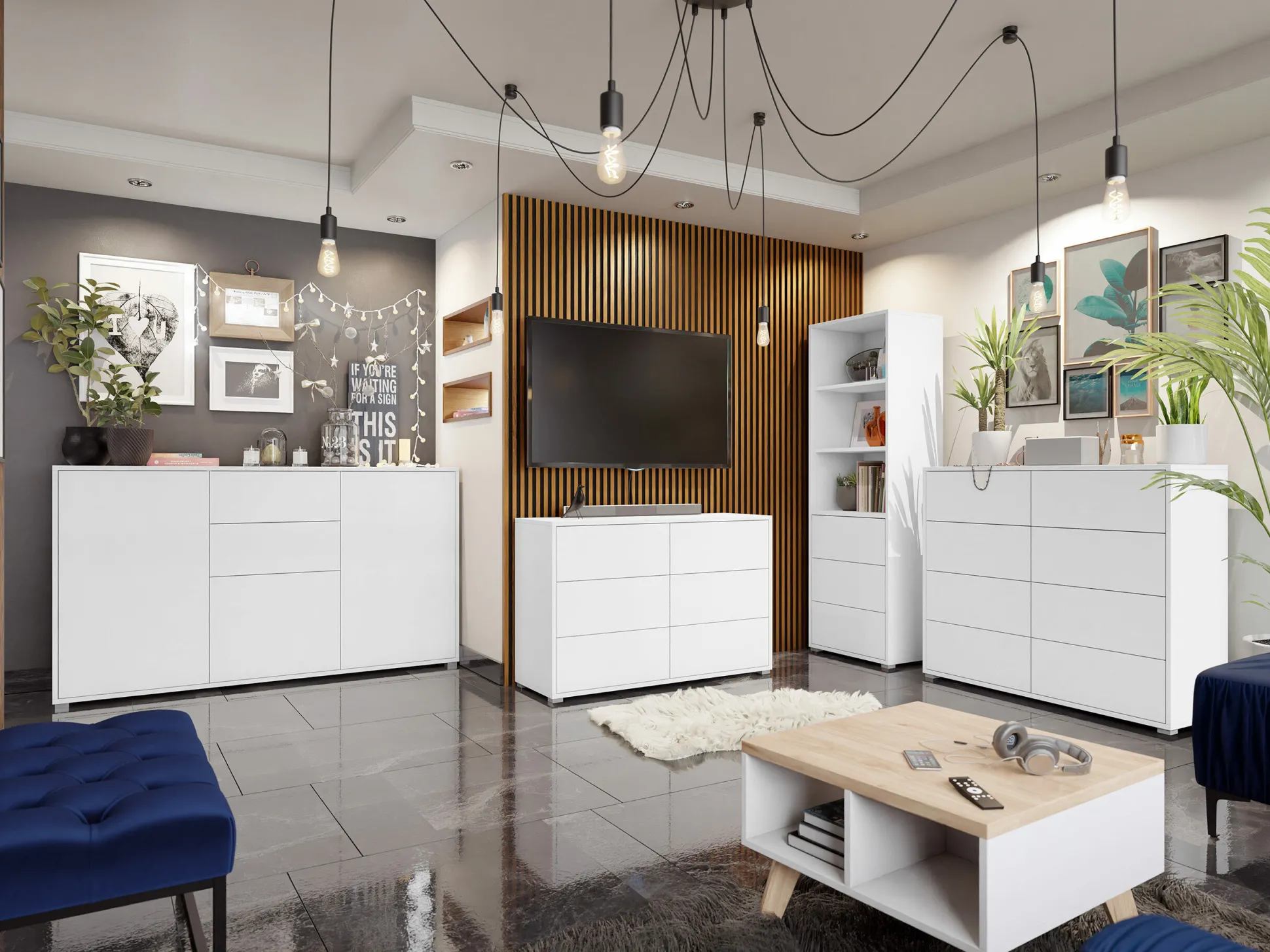 Stuemøbelsæt Comfivo Tutela II (Hvid)