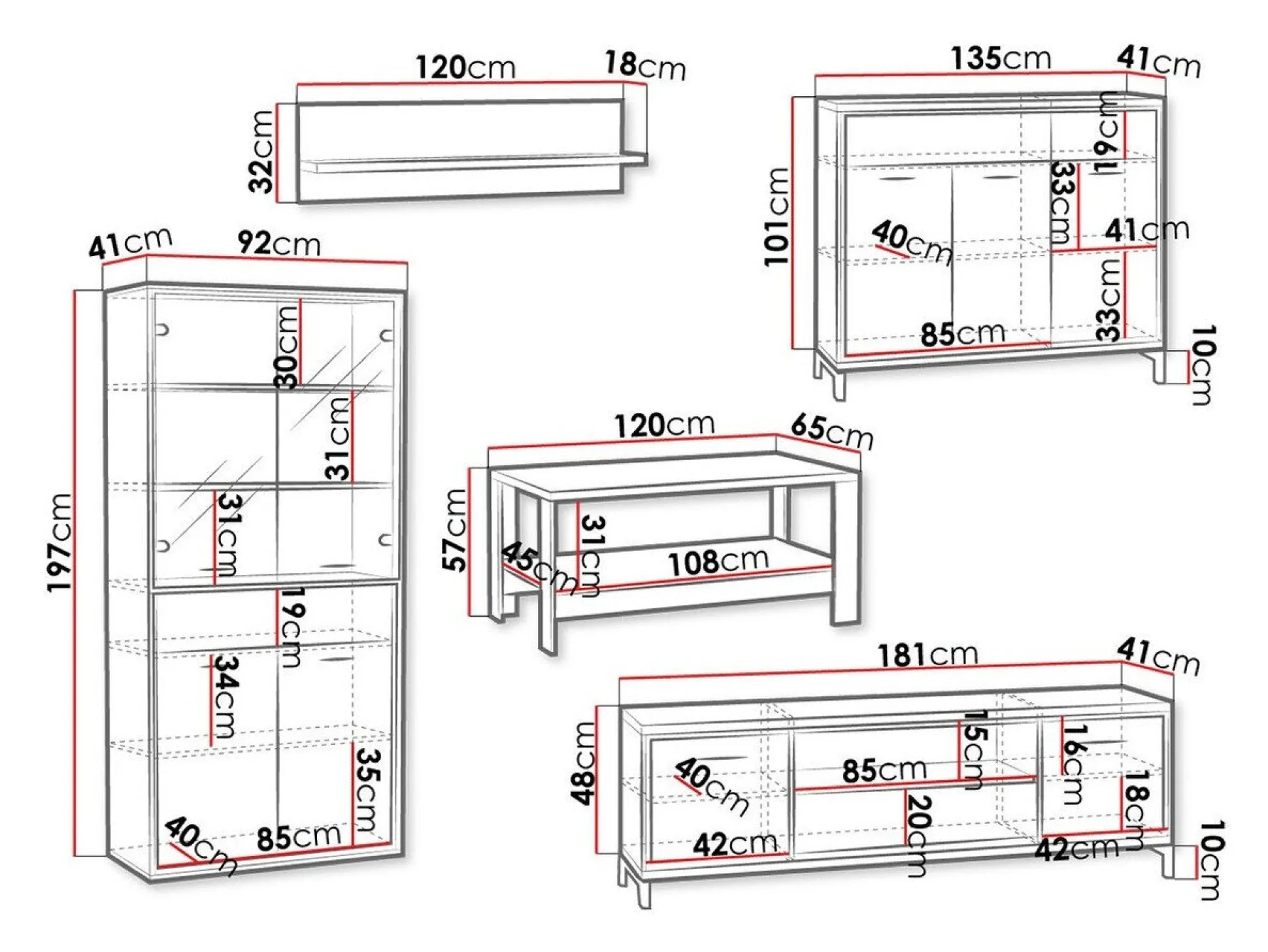 Stuemøbelsæt Etrmoni 118 (Lyst træ)