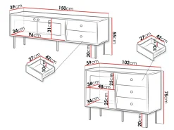 Stuemøbelsæt Feletri 108 (Hvid)
