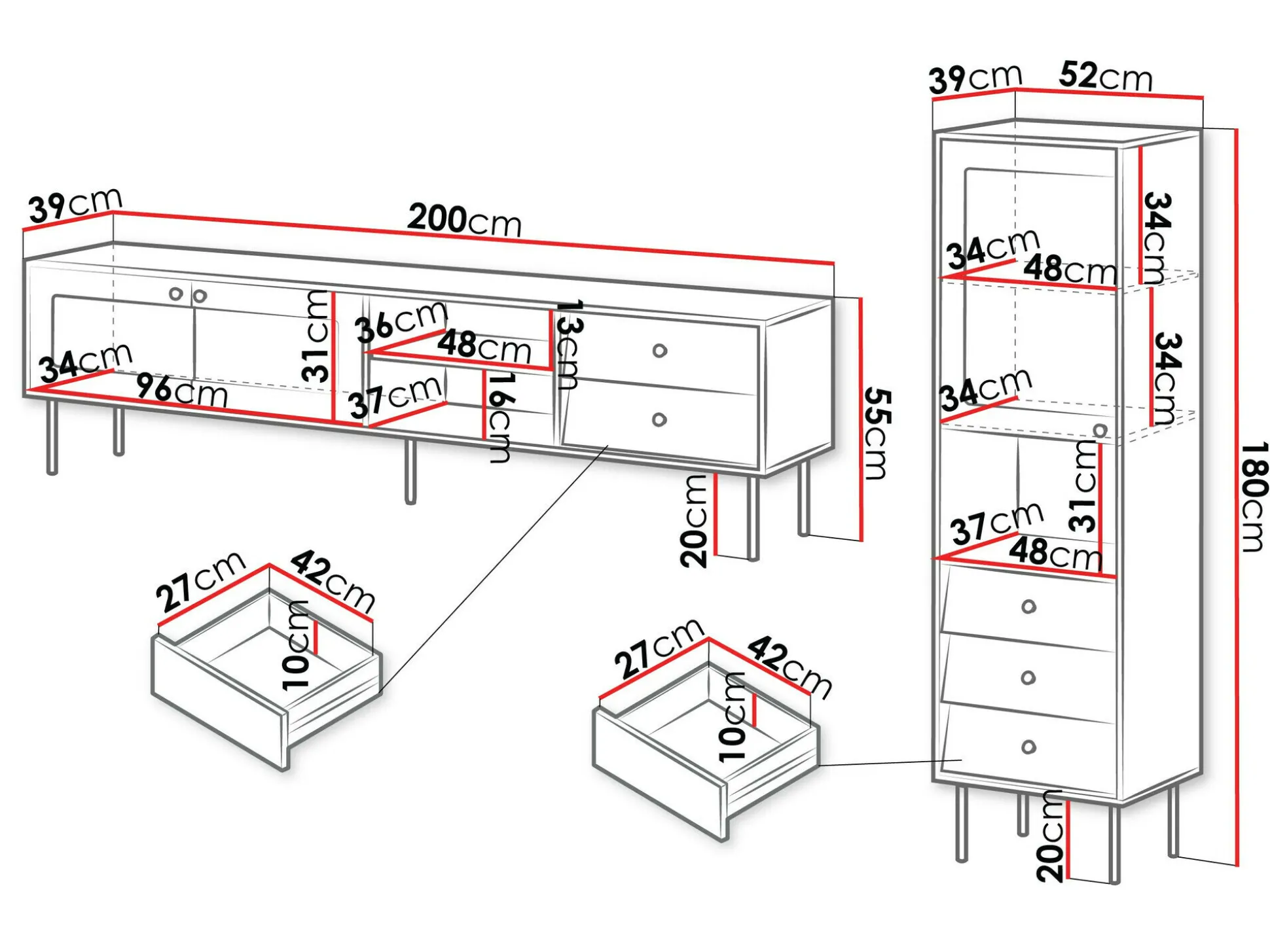 Stuemøbelsæt Feletri 109 (Hvid)