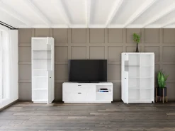 Stuemøbelsæt Fivale 112 (Glansfuld hvid + Hvid)