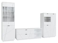 Stuemøbelsæt Fivale 112 (Glansfuld hvid + Hvid)