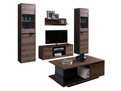 Stuemøbelsæt Fivelbo 114 (Kloster eg + Blank sort)