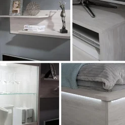 Stuemøbelsæt Fivelbo 114 (Kloster eg + Blank sort)