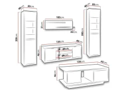 Stuemøbelsæt Fivelbo 114 (Kloster eg + Blank sort)