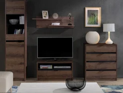 Stuemøbelsæt Fivelbo 115 (Kloster eg + Blank sort)