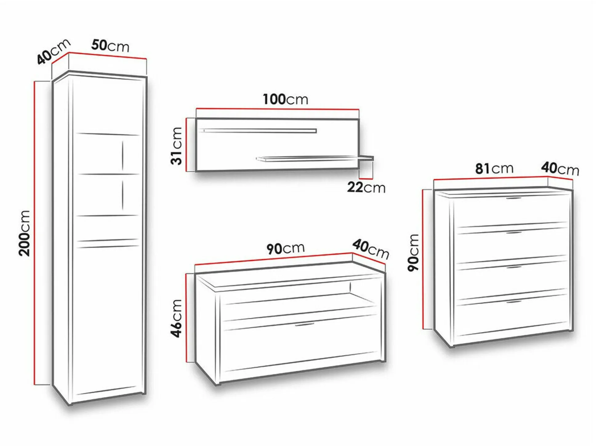 Stuemøbelsæt Fivelbo 115 (Kloster eg + Blank sort)