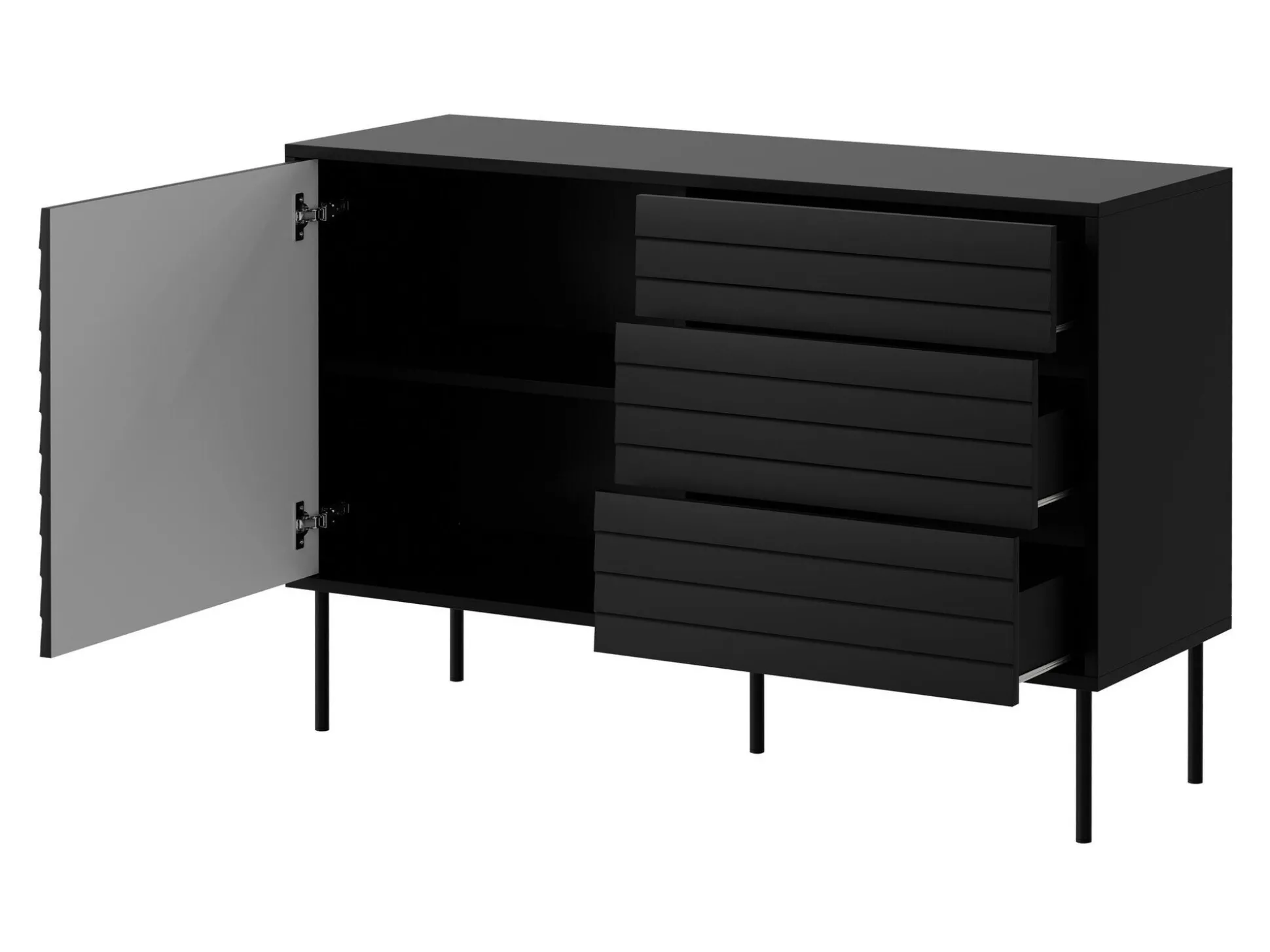 Stuemøbelsæt Flosoru 110 (Valnød + Sort)