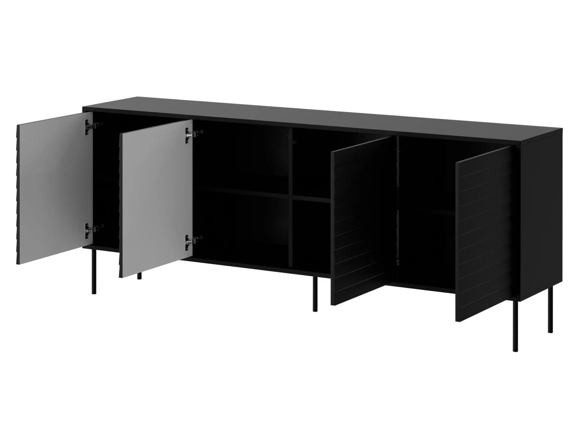 Stuemøbelsæt Flosoru 110 (Valnød + Sort)