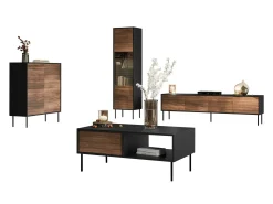 Stuemøbelsæt Flosoru 109 (Valnød + Sort)