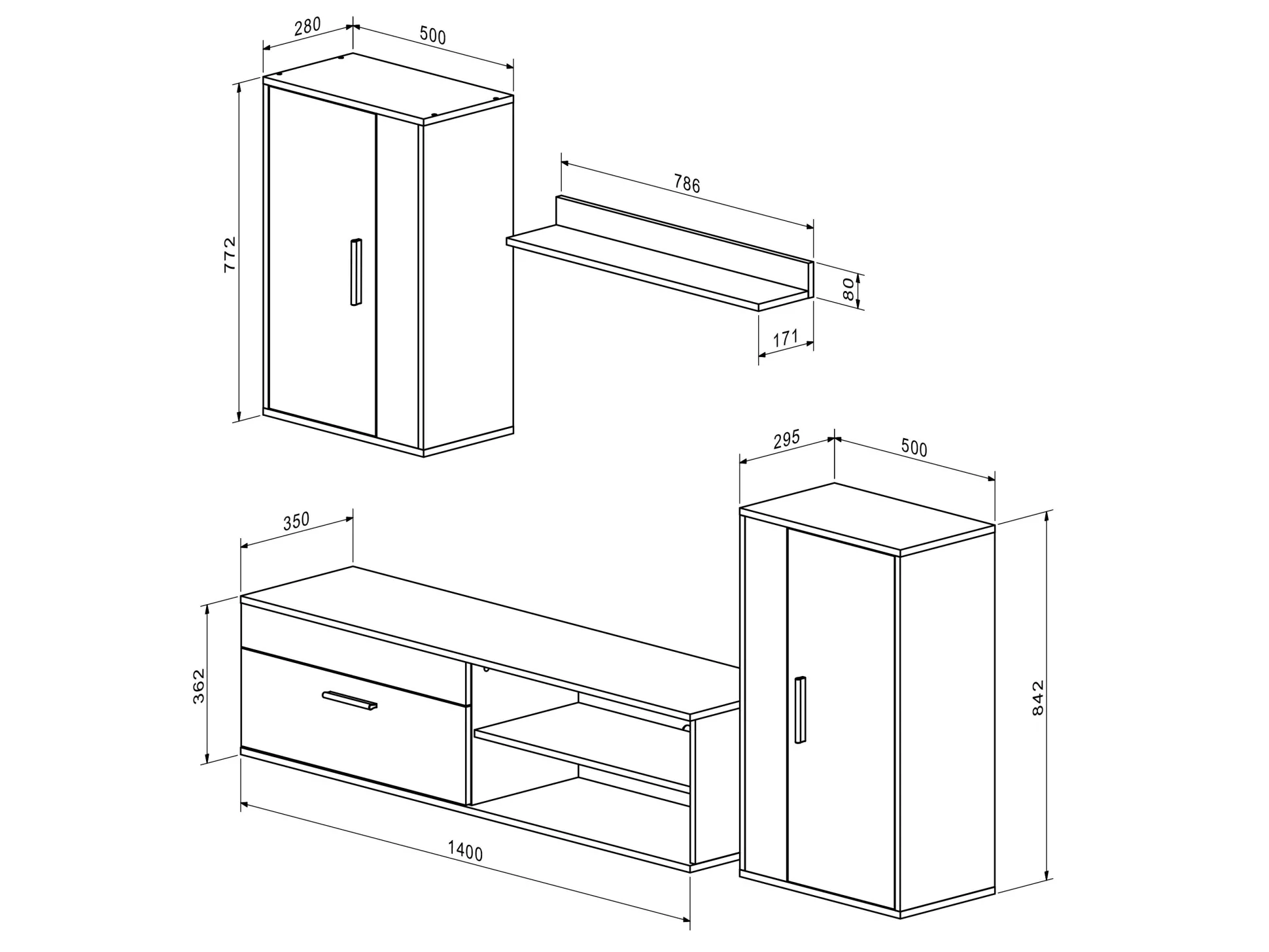 Stuemøbelsæt Houston 2087 (Artisan eg + Kashmir)