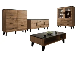 Stuemøbelsæt Larfloi 112 (Wotan eg + Sort)