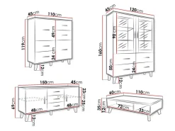 Stuemøbelsæt Larfloi 112 (Wotan eg + Sort)