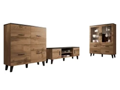 Stuemøbelsæt Larfloi 113 (Wotan eg + Sort)