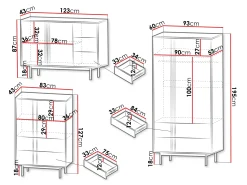 Stuemøbelsæt Levali 116 (Støvet grøn)