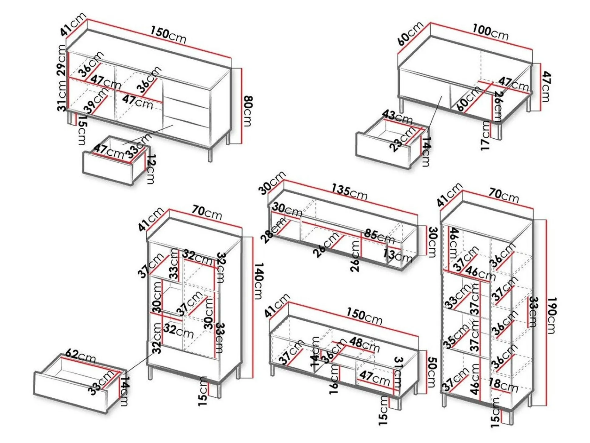 Stuemøbelsæt Lomsore 107 (Hvid)