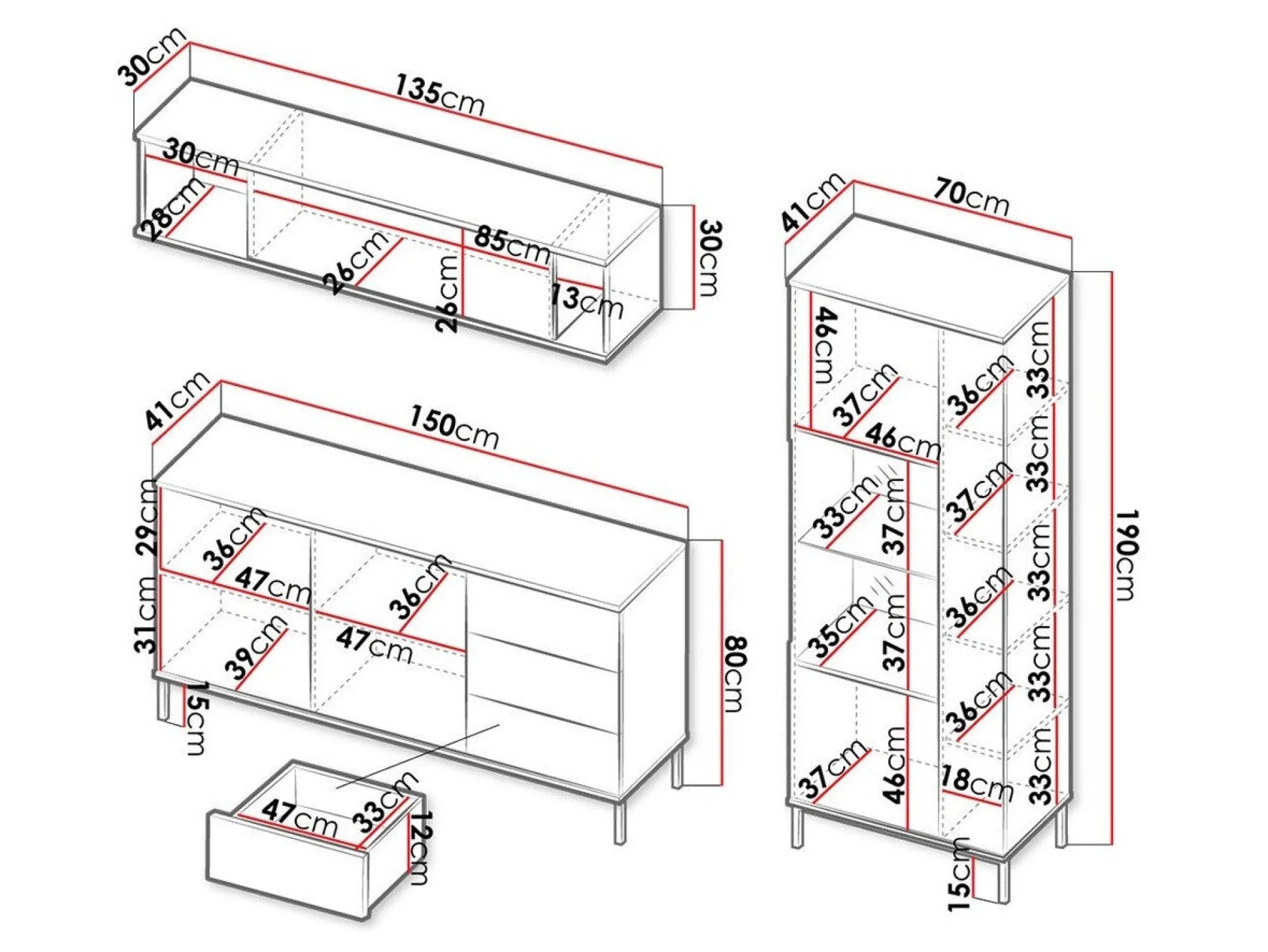 Stuemøbelsæt Lomsore 110 (Hvid)