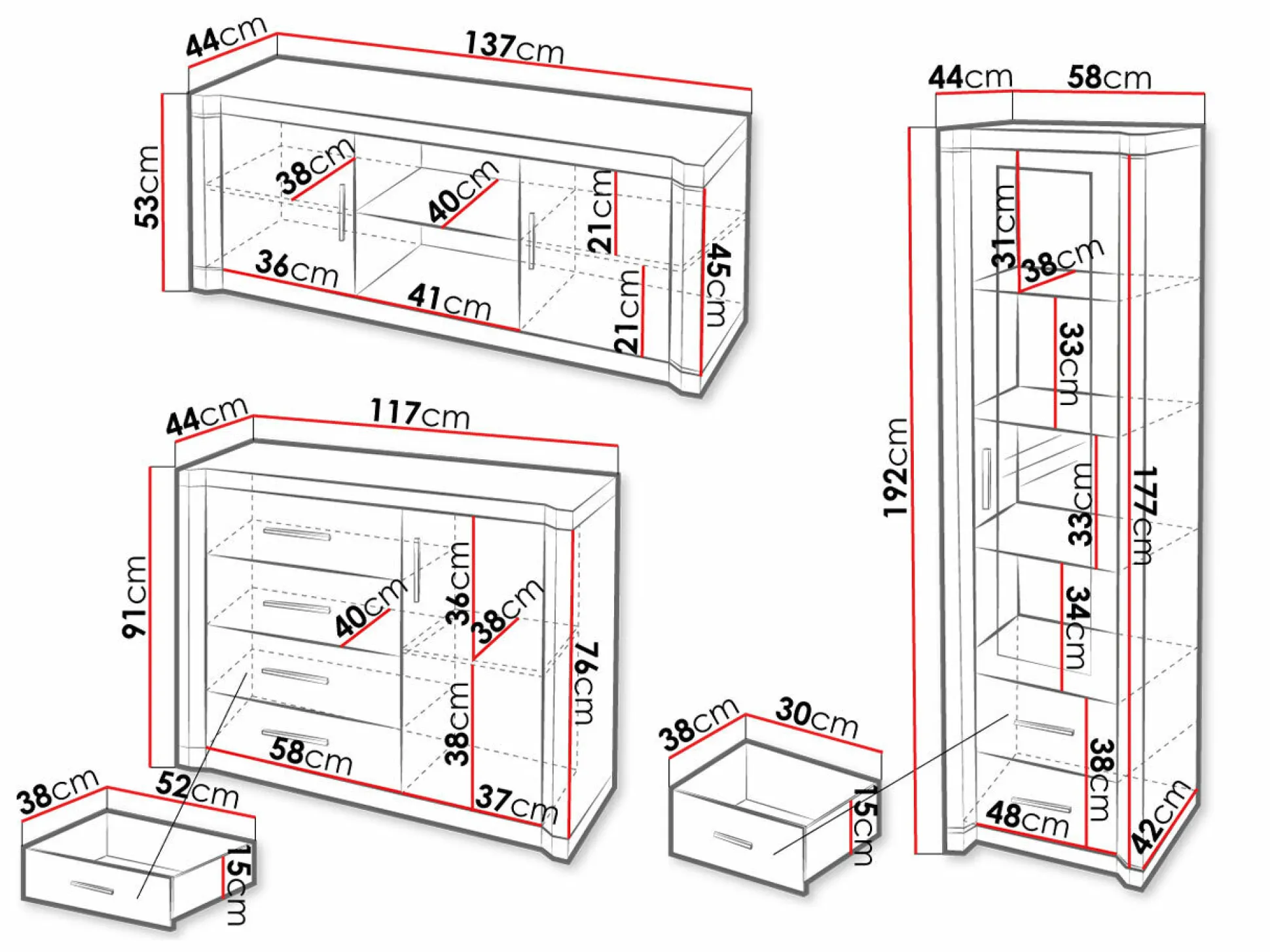 Stuemøbelsæt Lorelie 122 (Trøffel egetræ)