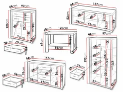 Stuemøbelsæt Lorelie 124 (Trøffel egetræ)