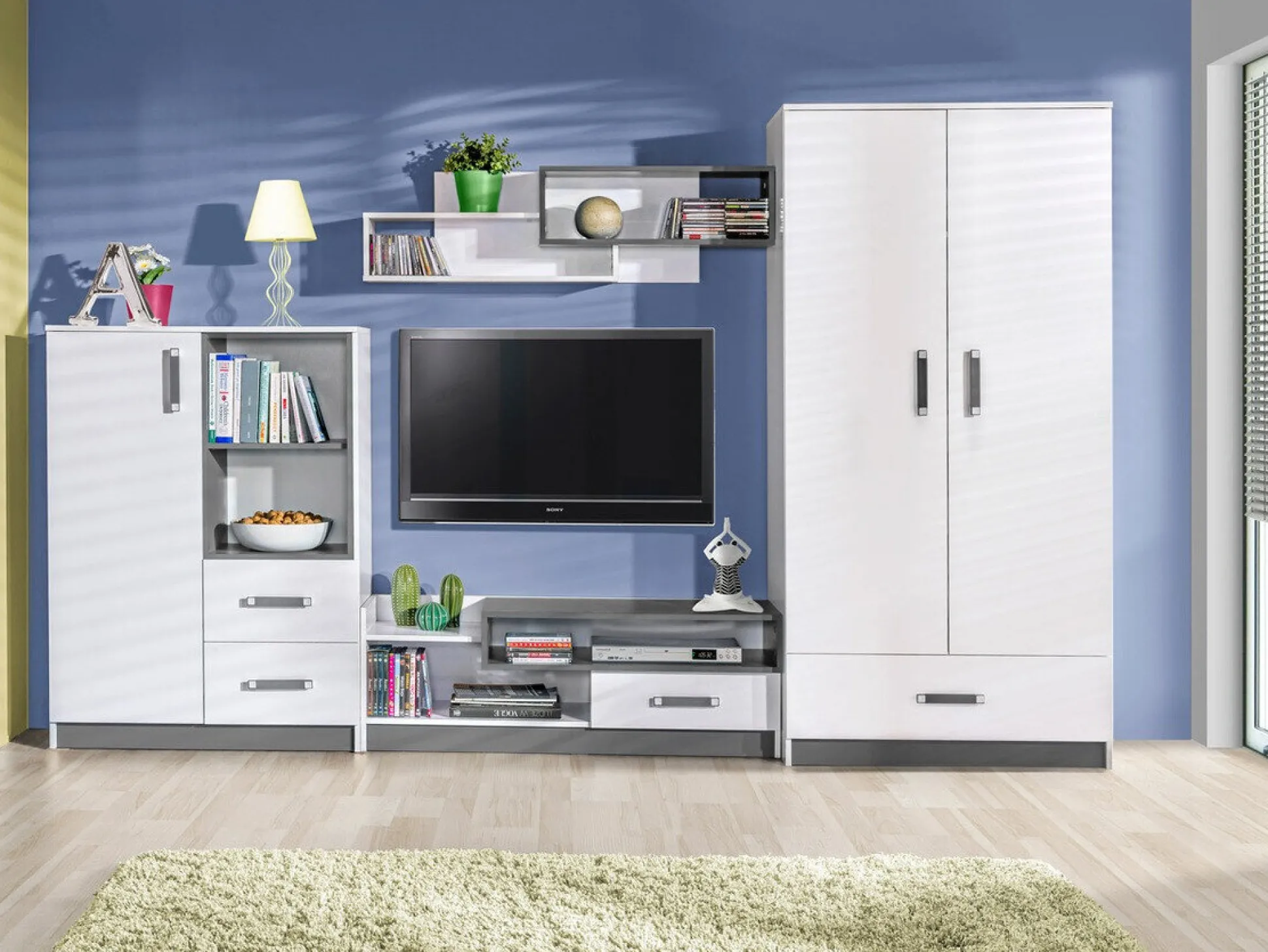 Stuemøbelsæt Lorlare 101 (Hvid + Grå)