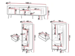 Stuemøbelsæt Lufela 121 (Kashmir + Grå marmor)