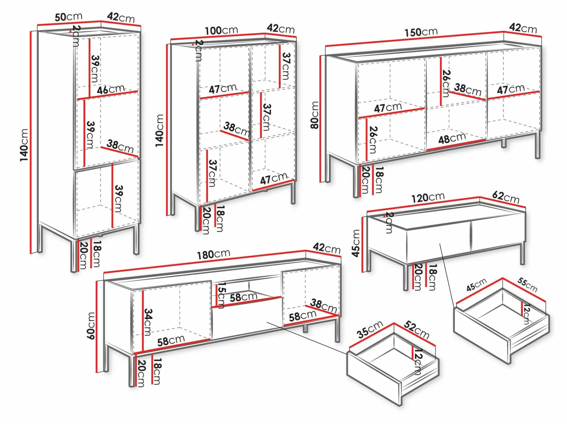Stuemøbelsæt Lunole 110 (Kashmir)
